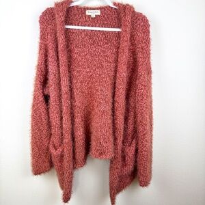 THREADS & STATES Muted Mohair Style Hooded Open Cardigan w/ Pockets / Size Small